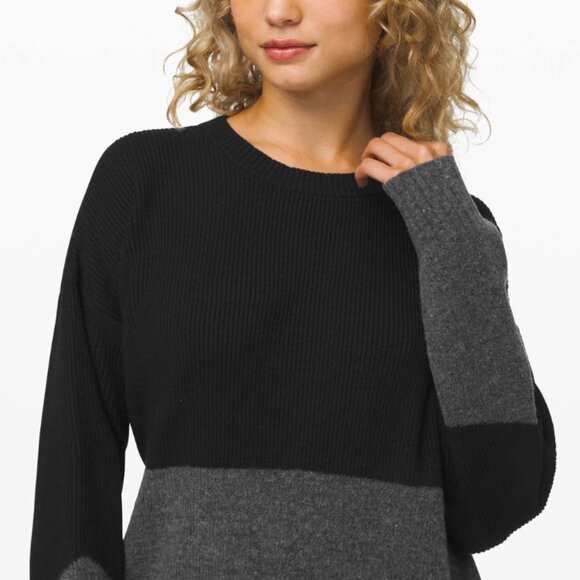 lululemon Women's Restful Intention Cashmere Sweater - Black & Grey - US XS - Picture 2 of 8
